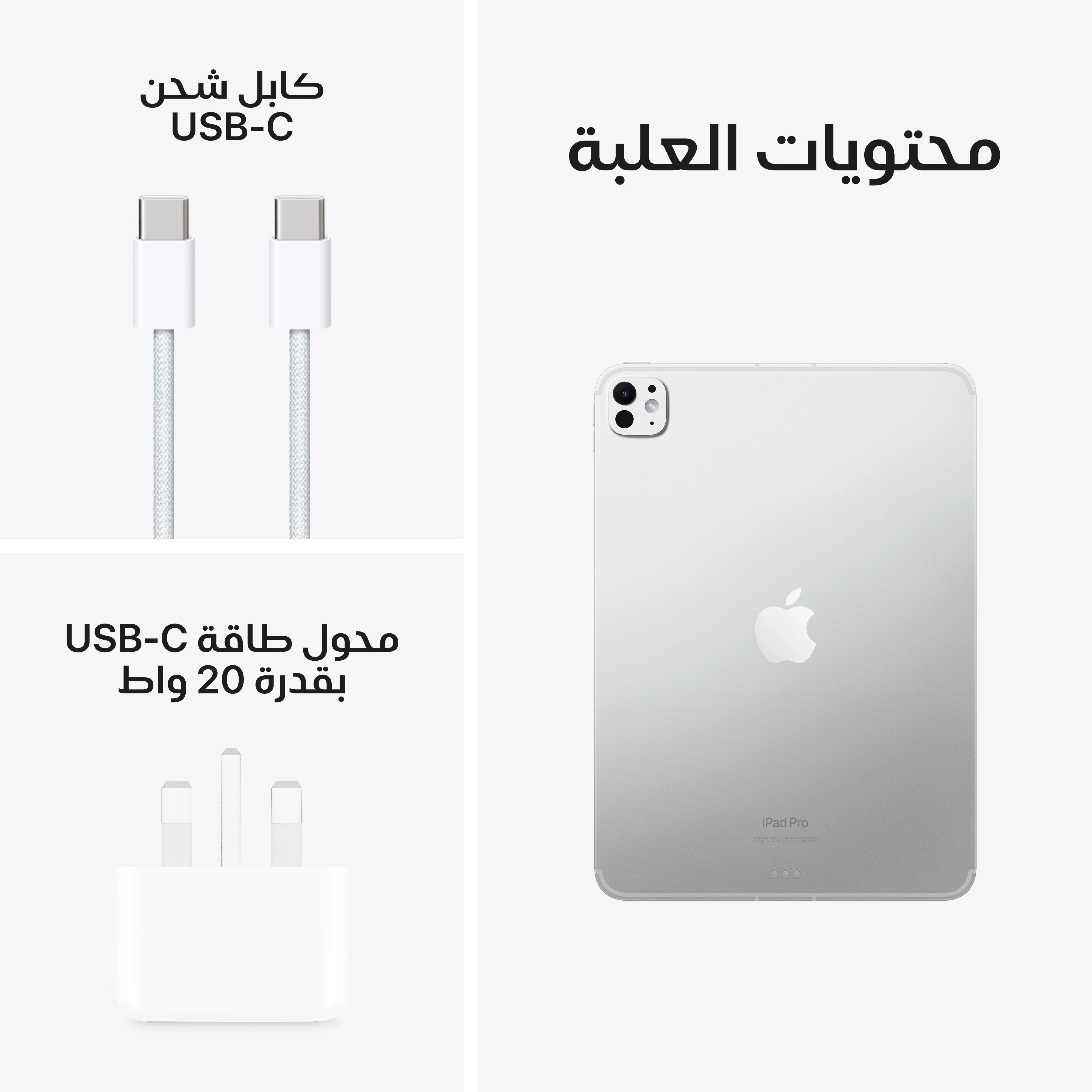 آيباد برو 11 بوصة واي فاي + خلوي 2 تيرابايت زجاج عادي - فضي (M4) - Image 10