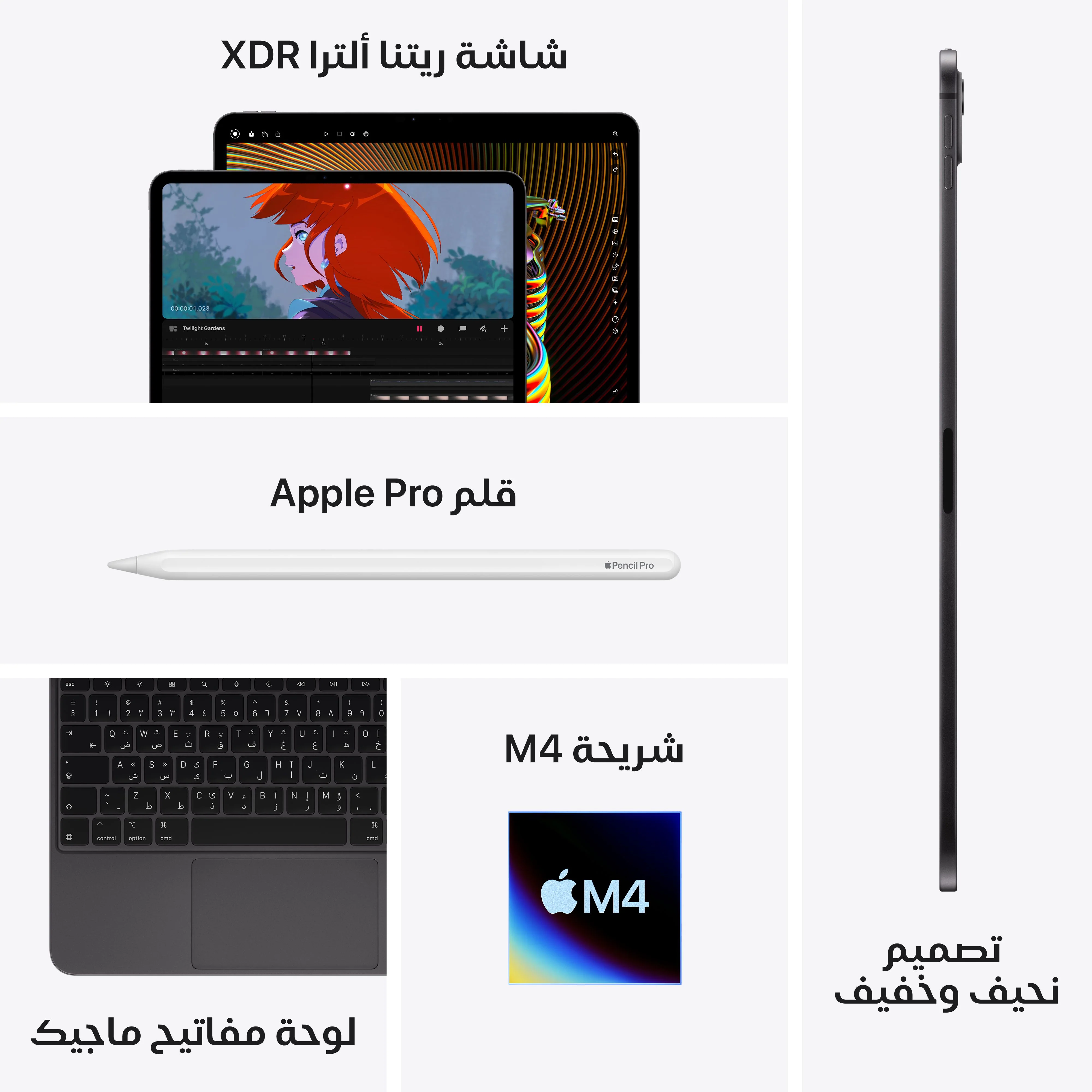آيباد برو 13 بوصة واي فاي + خلوي 512 جيجابايت زجاج عادي - فضي (M4) - Image 9