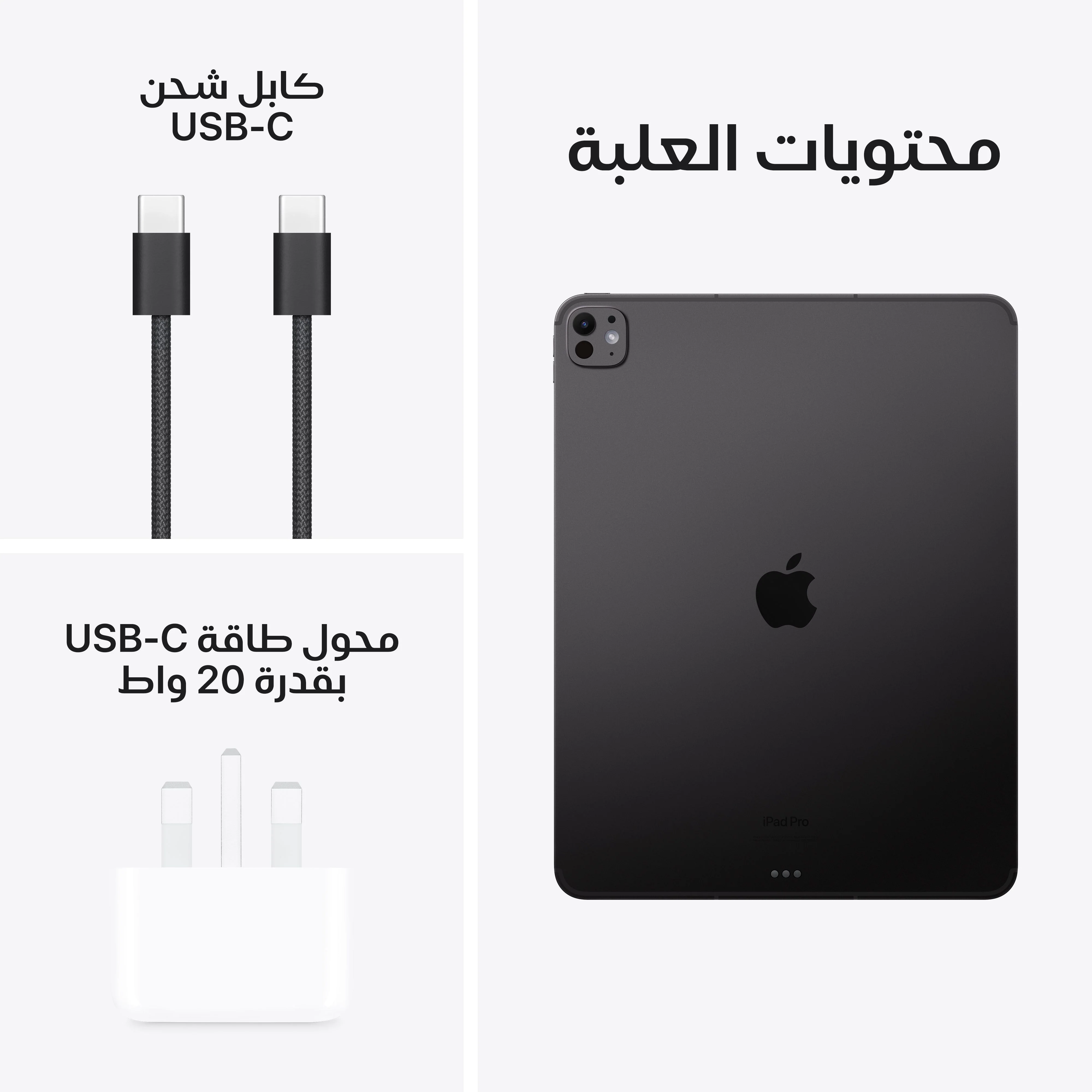 iPad Pro مقاس 13 بوصة واي فاي + خلوي 1 تيرابايت زجاج نانو-تكستشر - أسود فضائي (M4) - Image 10