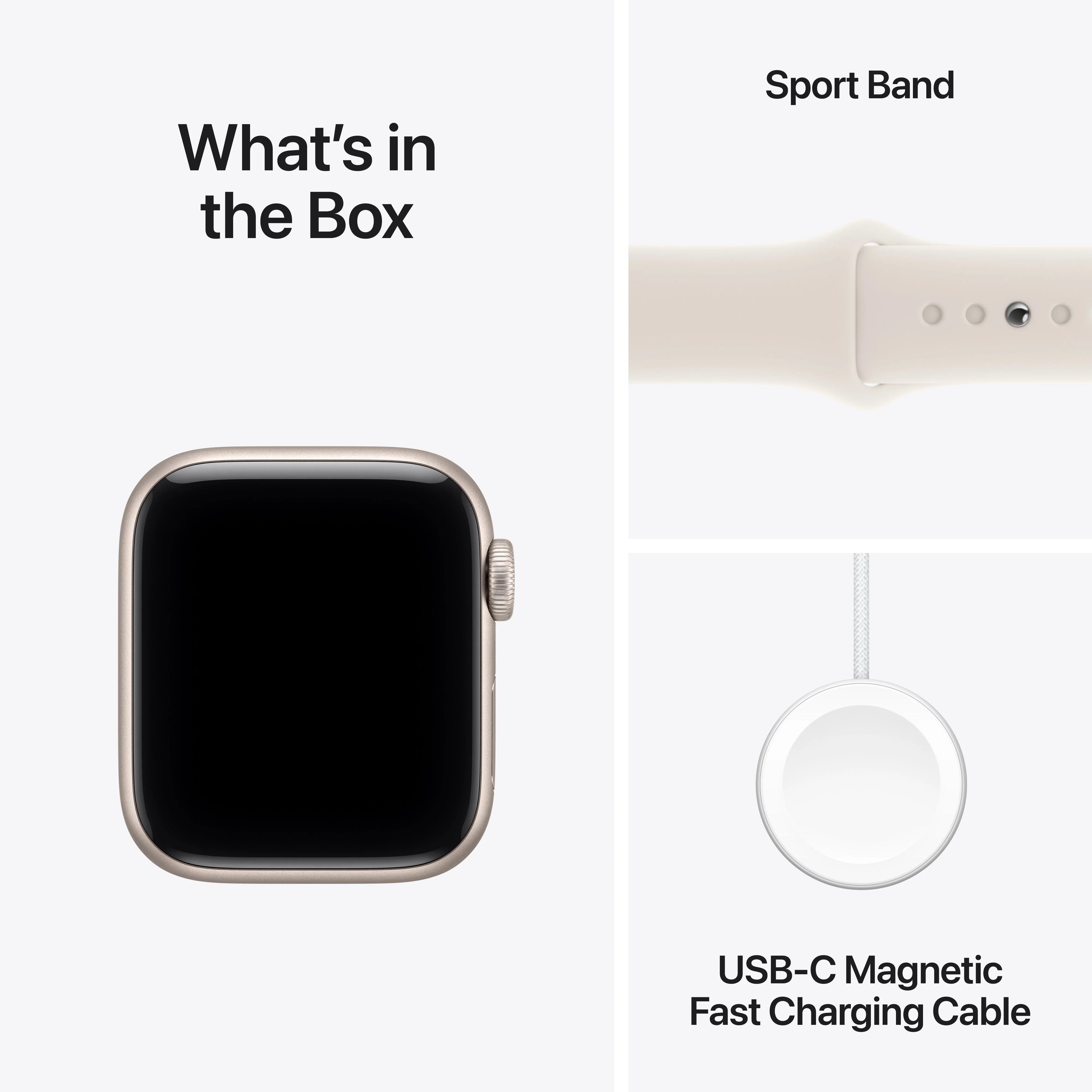 Apple Watch SE 3 موديل GPS إطار ألومنيوم مقاس 40 مم بلون ضوء النجوم مع حزام رياضي بلون ضوء النجوم - مقاس متوسط/كبير - Image 8