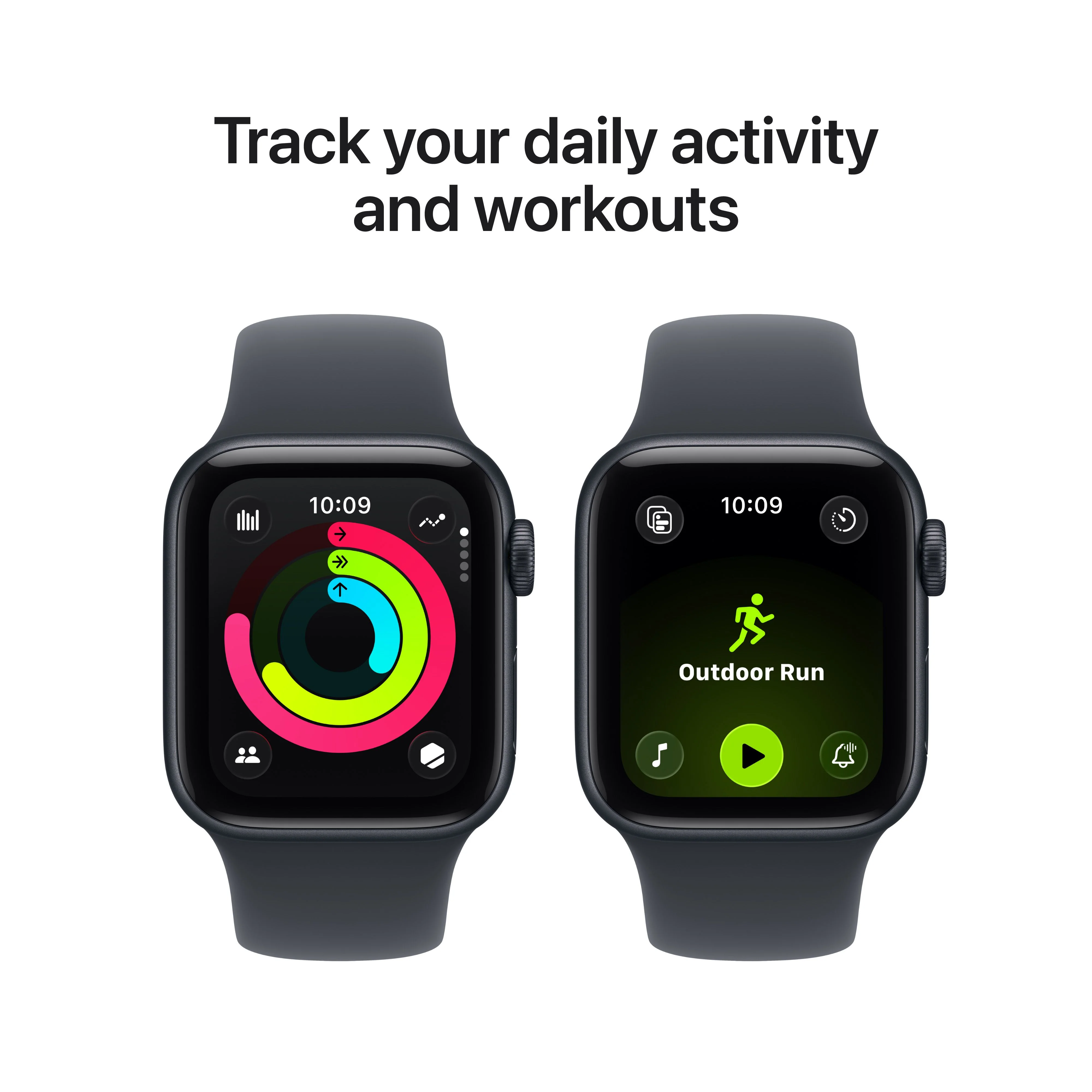 Apple Watch SE 3 موديل GPS إطار ألومنيوم مقاس 40 مم بلون سماء الليل مع حزام رياضي بلون سماء الليل - مقاس متوسط/كبير - Image 6