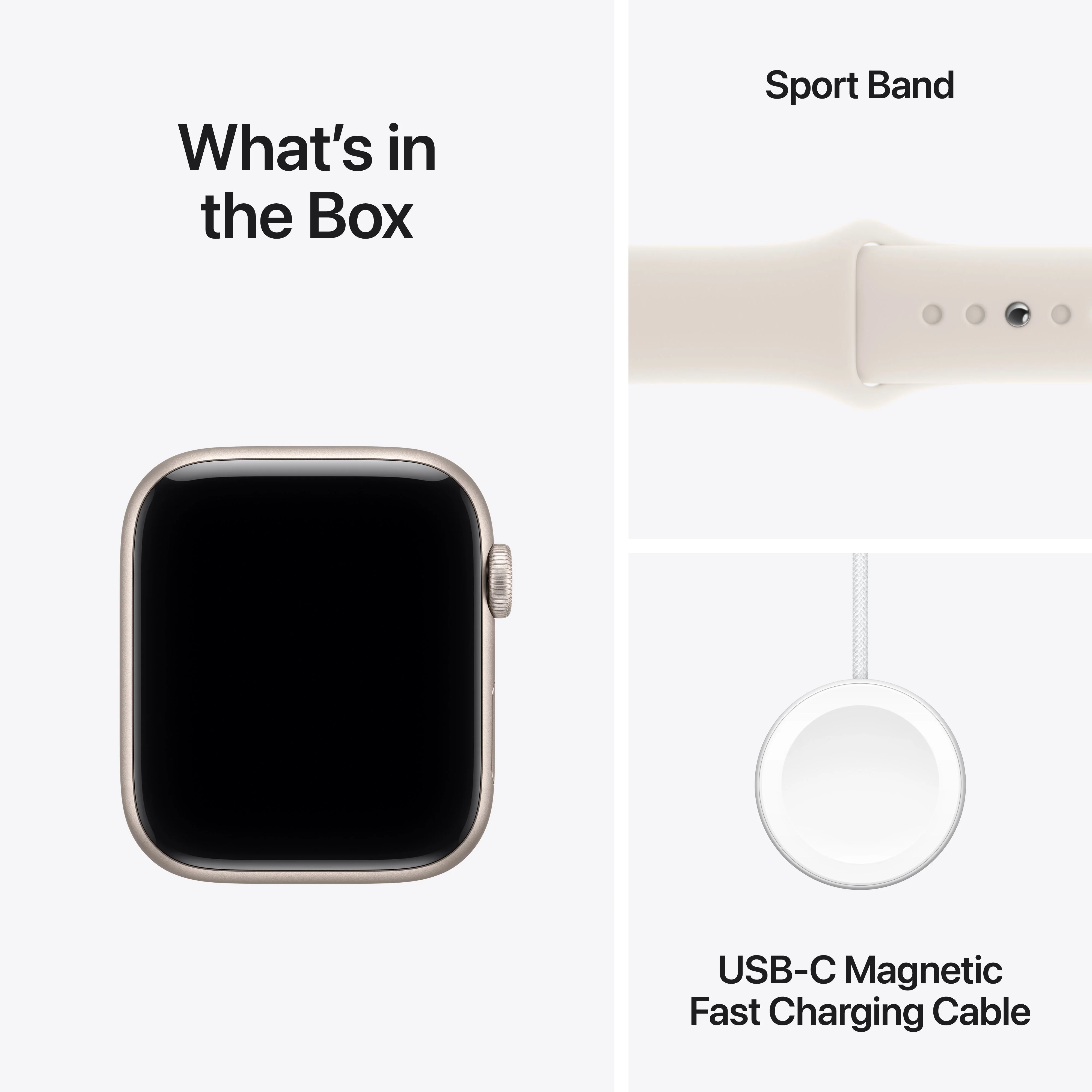 Apple Watch SE 3 موديل GPS إطار ألومنيوم مقاس 44 مم بلون ضوء النجوم مع حزام رياضي بلون ضوء النجوم - مقاس صغير/متوسط - Image 8