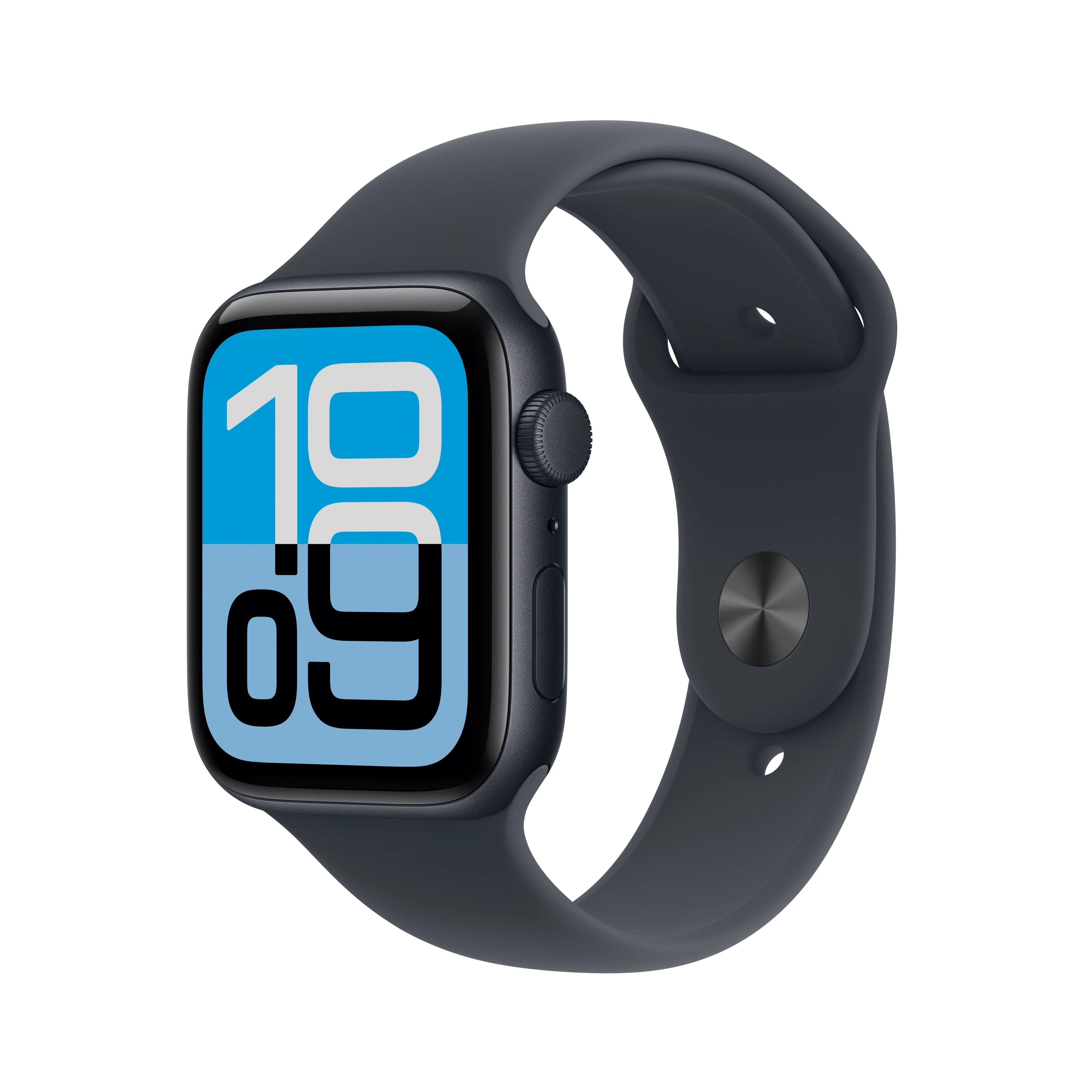 Apple Watch SE 3 موديل GPS إطار ألومنيوم مقاس 44 مم بلون سماء الليل مع حزام رياضي بلون سماء الليل - مقاس متوسط/كبير
