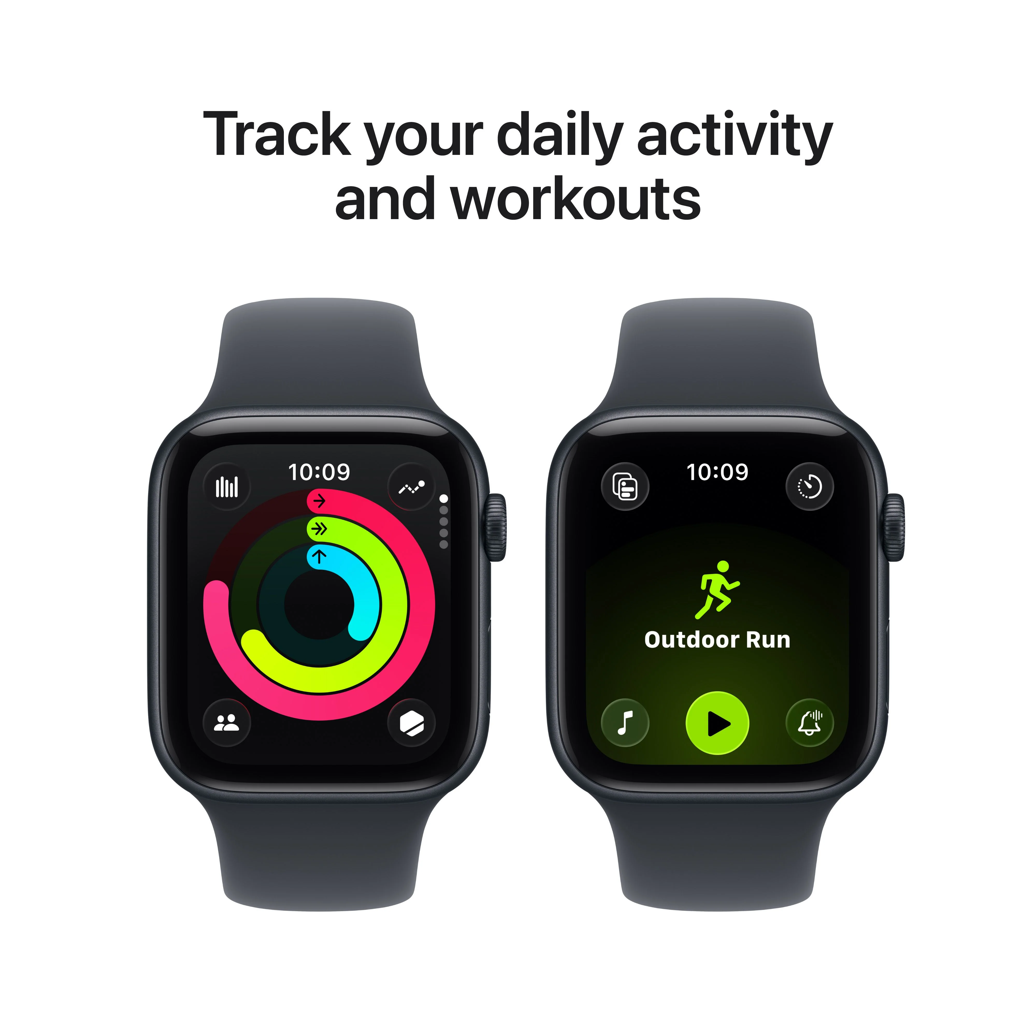 Apple Watch SE 3 موديل GPS إطار ألومنيوم مقاس 44 مم بلون سماء الليل مع حزام رياضي بلون سماء الليل - مقاس متوسط/كبير - Image 6