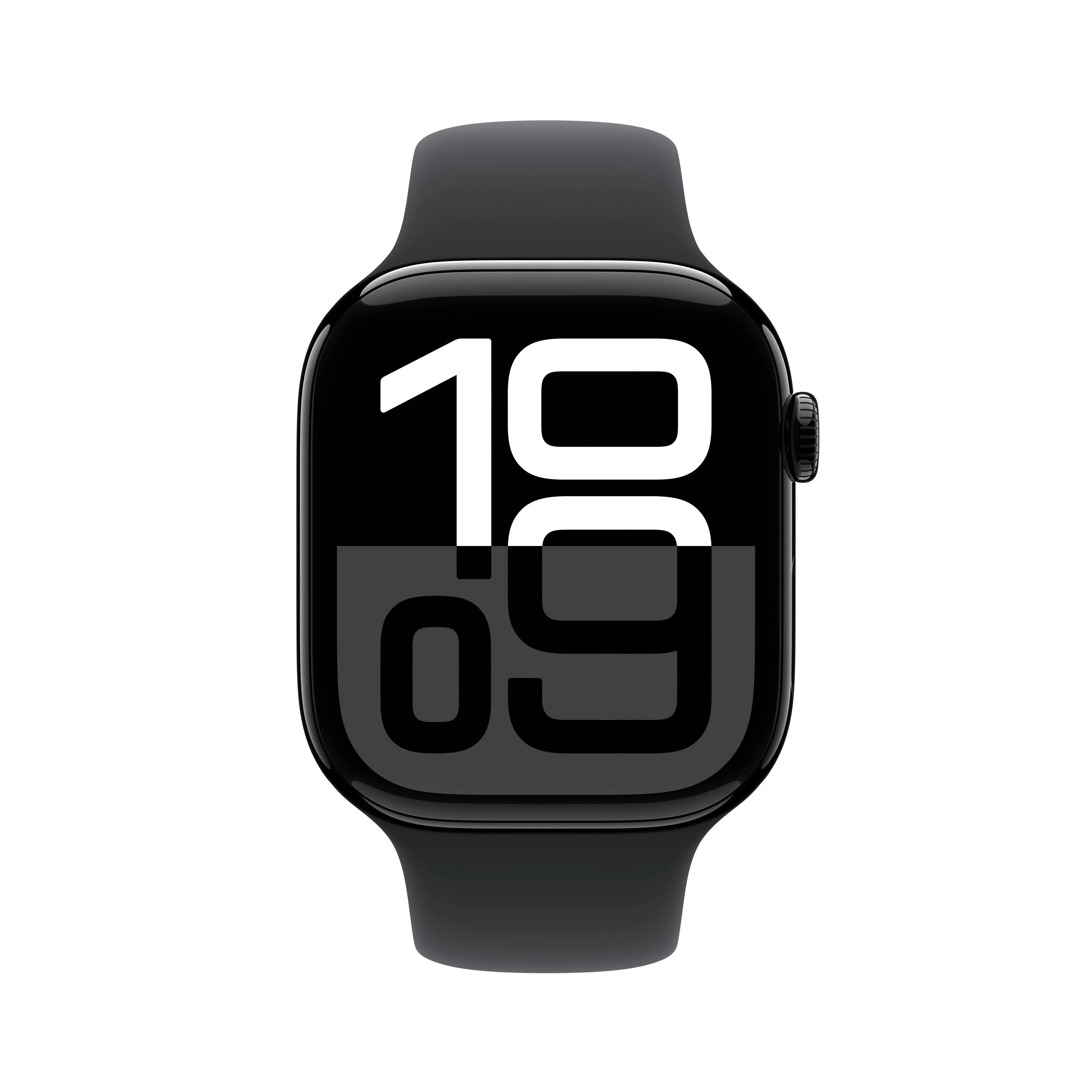 ساعة Apple Watch Series 10 GPS 42مم علبة ألومنيوم أسود نفاث مع سوار رياضي أسود - S/M - Image 2