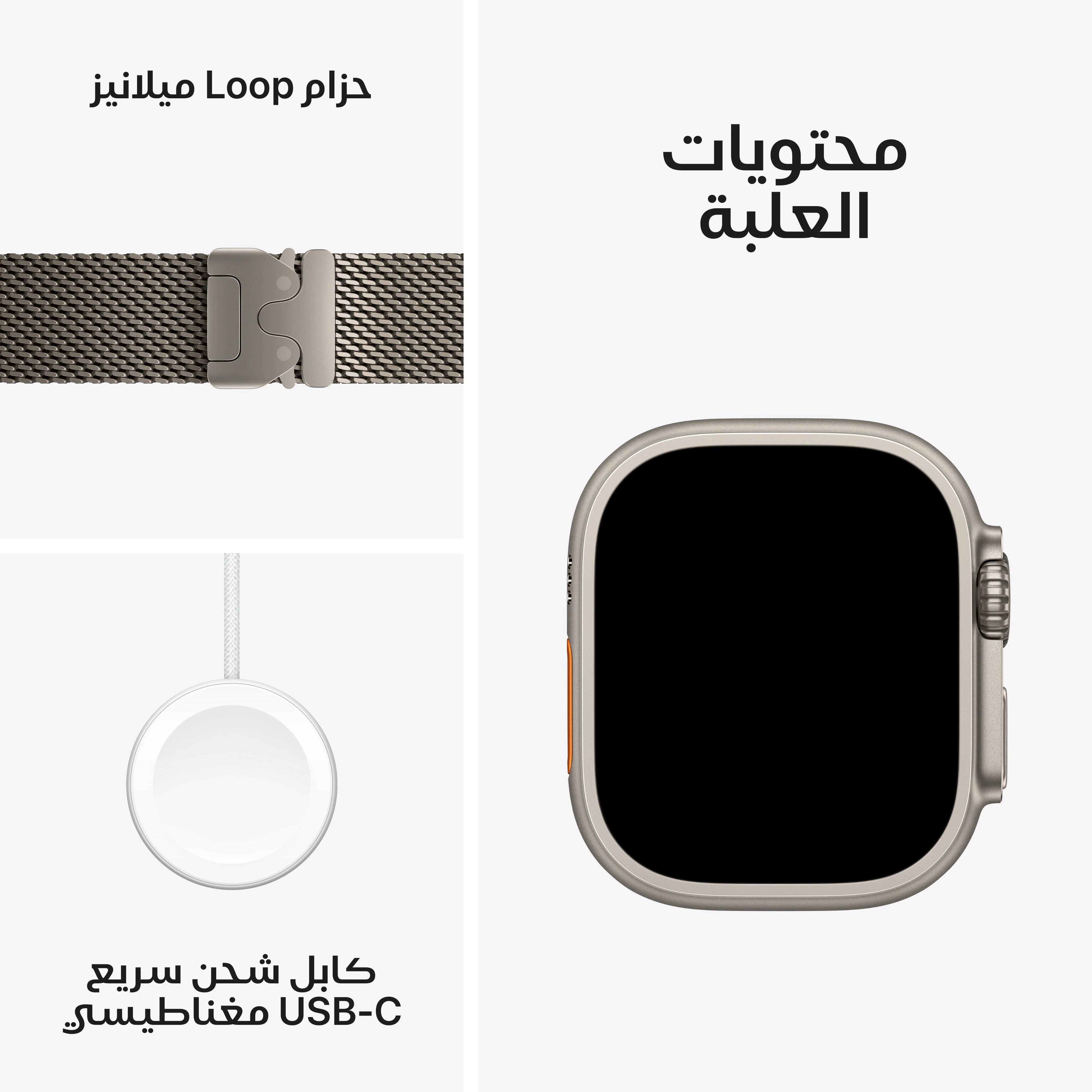 Apple Watch Ultra 3 موديل GPS + Cellular إطار تيتانيوم بلون طبيعي مقاس 49 مم مع حزام Loop ميلانيز من التيتانيوم الطبيعي - مقاس كبير - Image 7