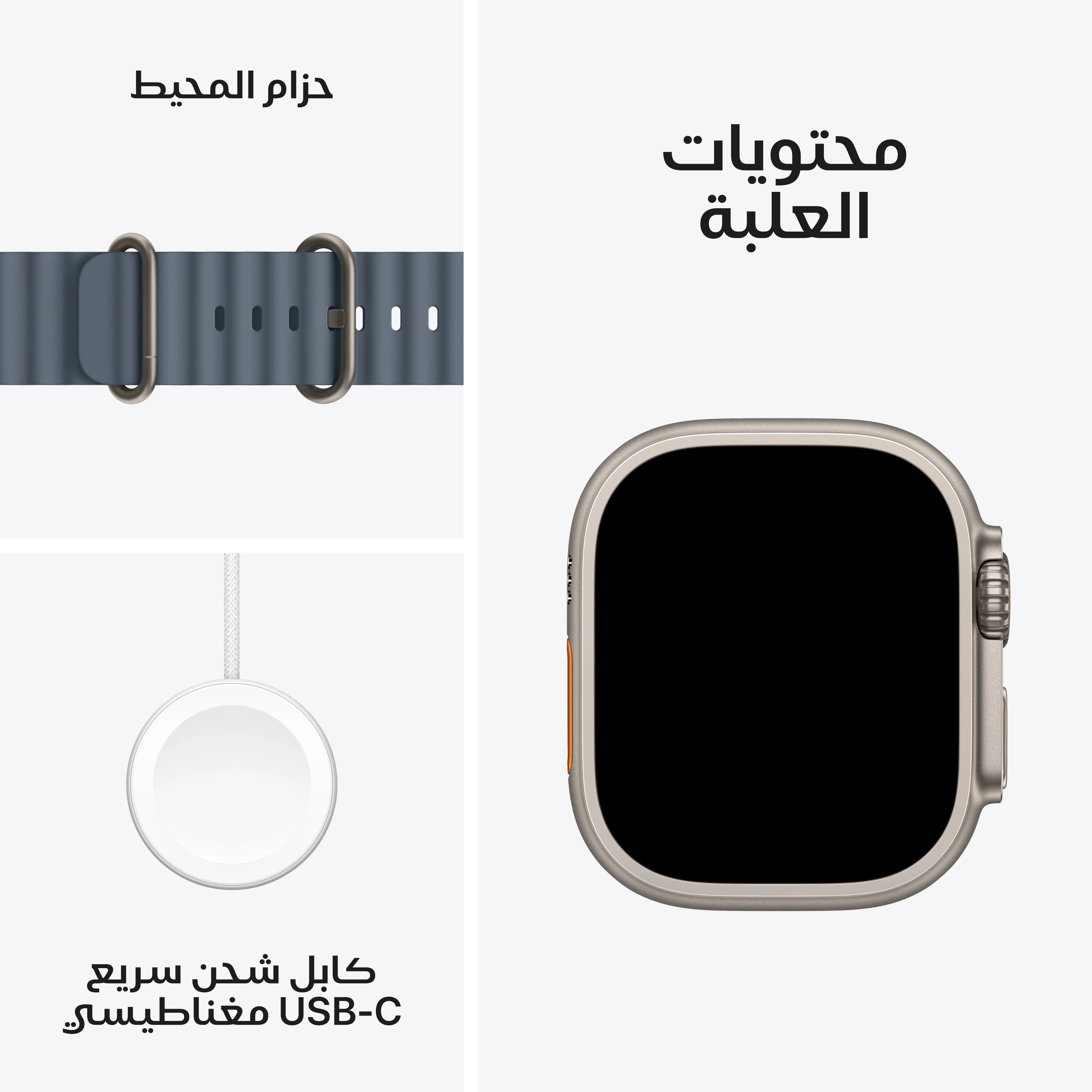 Apple Watch Ultra 3 موديل GPS + Cellular إطار تيتانيوم بلون طبيعي مقاس 49 مم مع حزام المحيط بلون أزرق حديدي - Image 7
