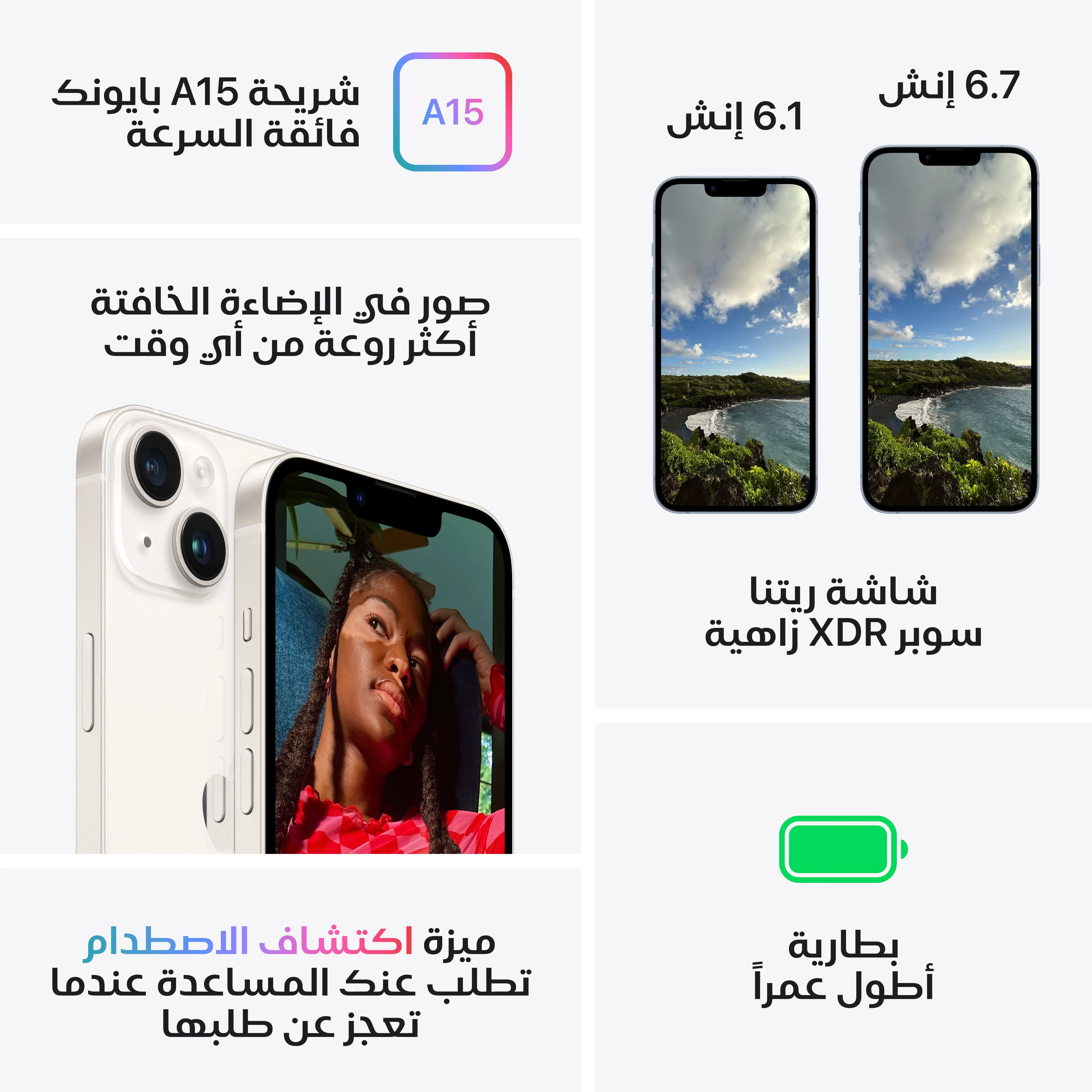 iPhone 14 من Apple (سعة تخزين 256GB) - ضوء النجوم - Image 8