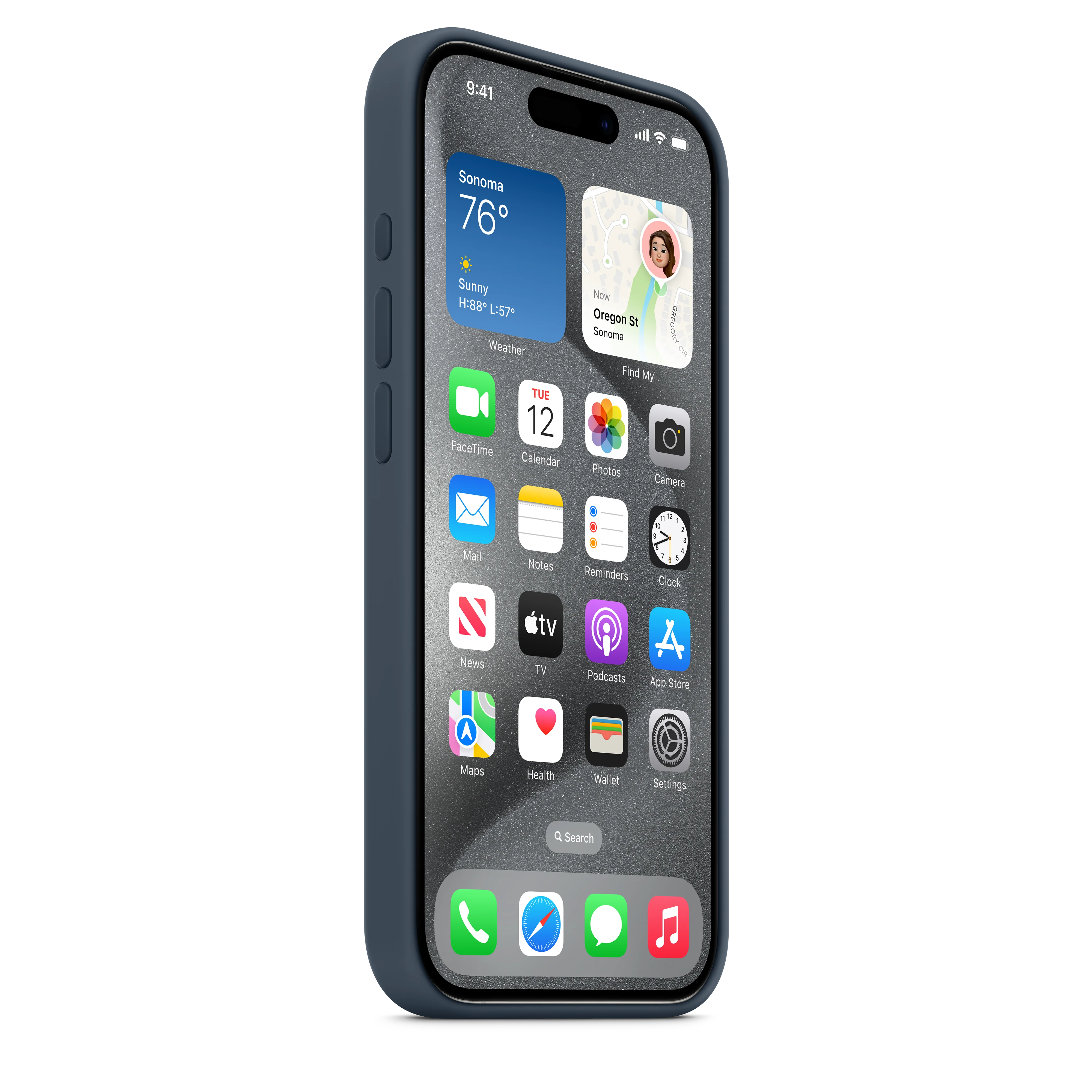 غطاء سيليكون iPhone 15 Pro مع MagSafe - أزرق عاصفة - Image 6