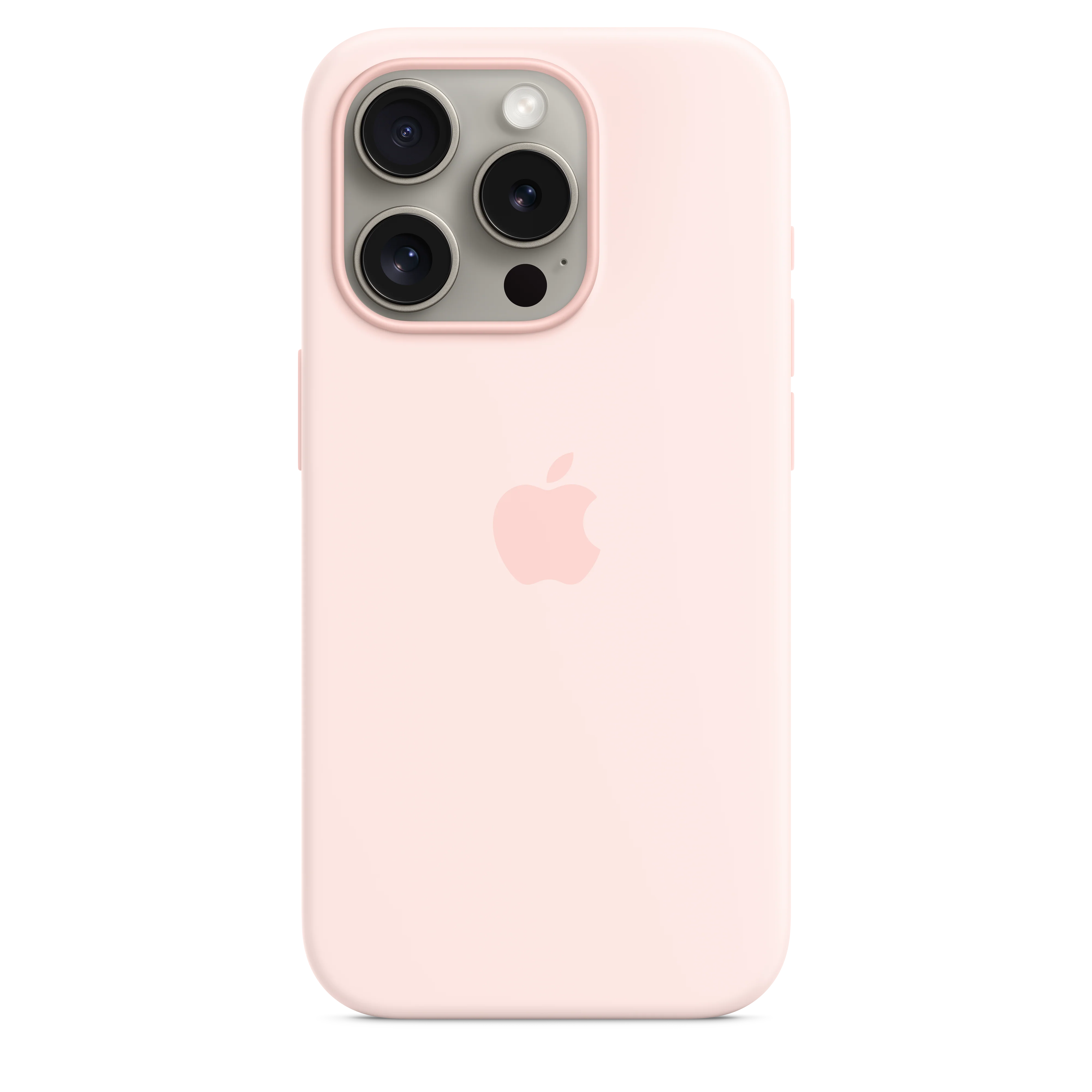 غطاء سيليكون iPhone 15 Pro مع MagSafe - وردي فاتح