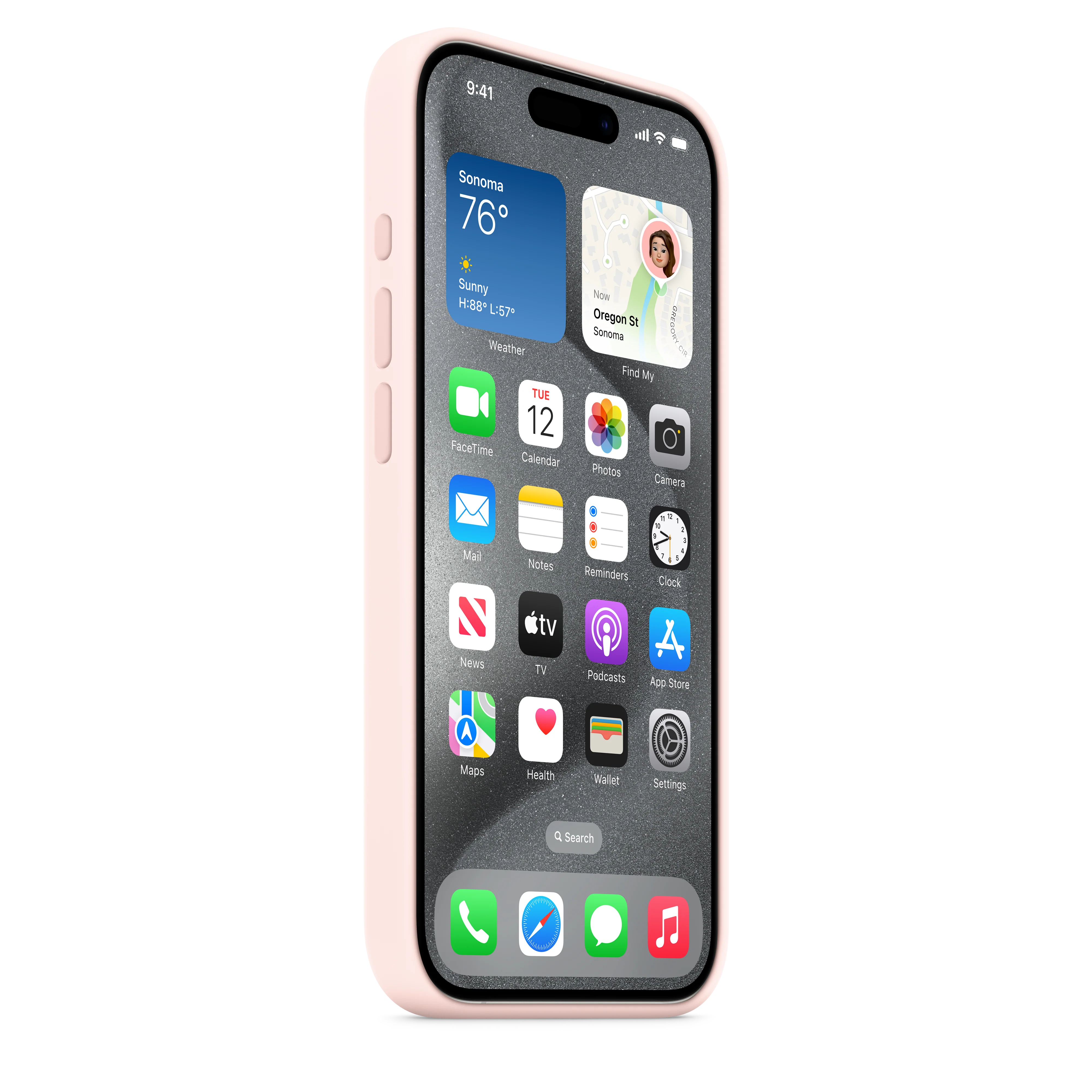 غطاء سيليكون iPhone 15 Pro مع MagSafe - وردي فاتح - Image 6